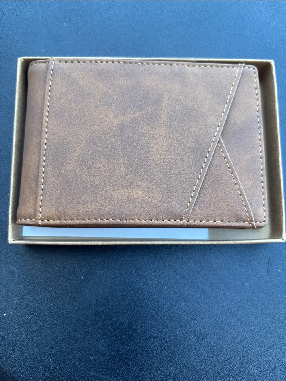 Brown Leather Card & Key Holder with Pull-Tab Access